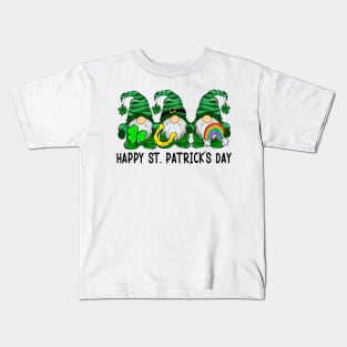 Happy St Patricks Day Gnomes Kids T-Shirt
